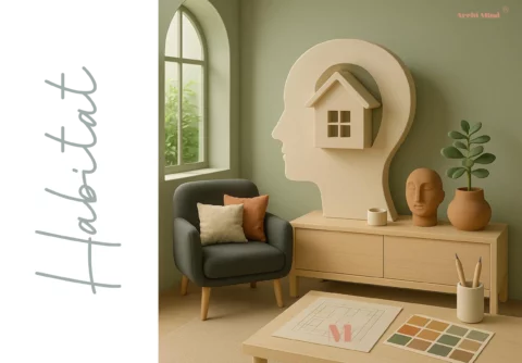 Illustration Archi Mind représentant la relation entre une personne, son habitat et un projet d’aménagement